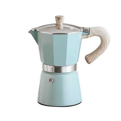 China WITH LID in Stock Italian Espresso Maker, Moka Pot Made of Stainless Steel for Coffee 6 Fashionable Pot for sale