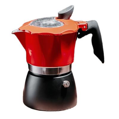 China WITH LID in stock Italian espresso maker, Moka pot made of stainless steel for 3 for sale