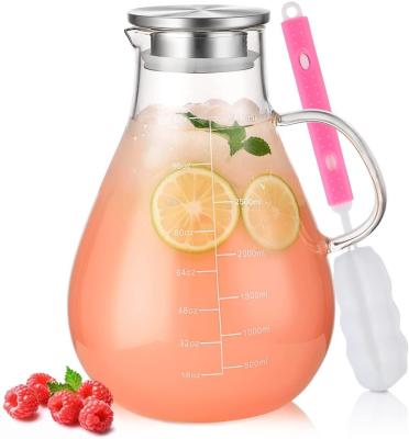 China 2022 New Fashionable Glass Water Pitcher High Borosilicate 3L Glass Water Pitcher Glass Jug for sale