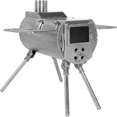 China Outdoor Product New Design Portable Stainless Steel Wood Burning Stoves For Family Glamping Tents Camping Wood Stove for sale