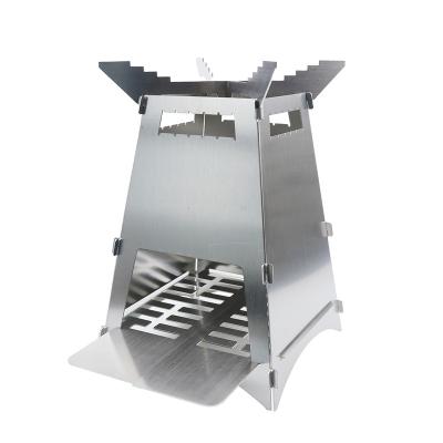 China Adjustable Height Charcoal Camping Rocket Stove Rack Oven Set Portable Cooking Fire Stove For Camping for sale