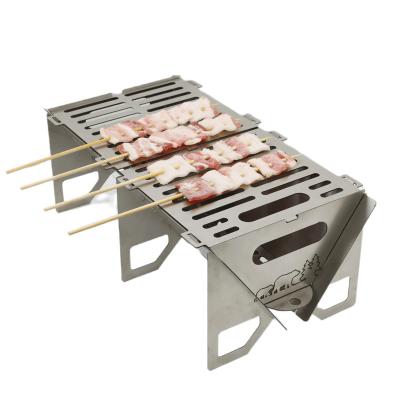 China Adjustable Height Portable BBQ Grill Folding Stainless Steel Grill for Camping for sale