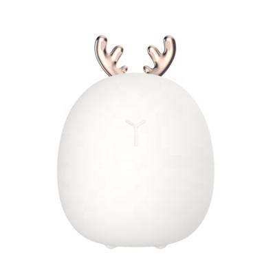 China Creative Products Colorful Rabbit LED Bedroom Night Light Pat Light Deer Atmosphere Room Explosion Cartoon Silicone for sale