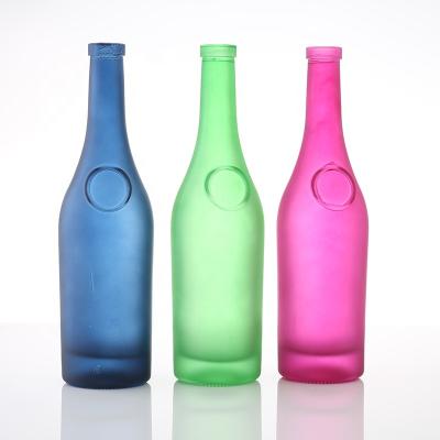 China Beverage Top Grade Frost Screen Printing Round Vodka/Whisky/Liquor/Alcohol/Rum 500ml 750ml Glass Bottle for sale