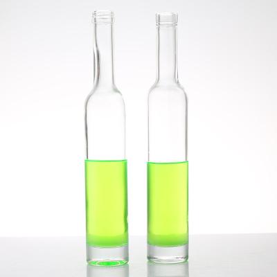 China Beverage 375ML Flint Clear Glass Bottles With Super VODKA JUNIPER Glass RUM Brandy Bottles With Cork for sale