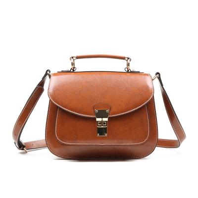 China Private Label Handbags Luxury Genuine Leather Bag With One Shoulder Cross - Body And Tote Bag Vintage Messenger Bag for sale