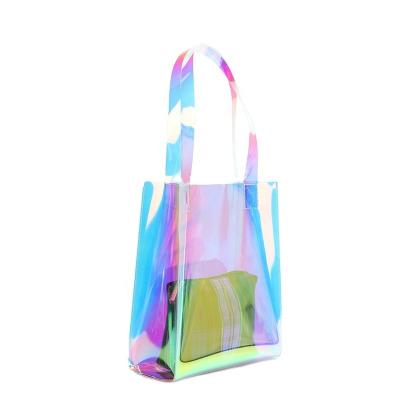 China Fashion\Comfortable Hot Sale\Goods 2022 Shine Bag Designer Laser Bag For Ladies Custom Magic Color Jelly Handbags Women for sale