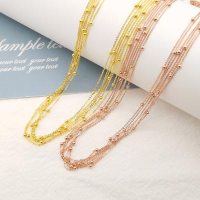 China TRENDY New Arrival High Quality Beautiful Delicate 18k Solid Gold Pure Pearl Necklace Chain For Women Pendant Assortment for sale