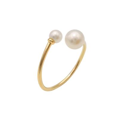 China TRENDY Freshwater Pearl Jewelry 14K Classic Luxury High Quality Real Gold Rings Set Fashionable Ring For Women for sale