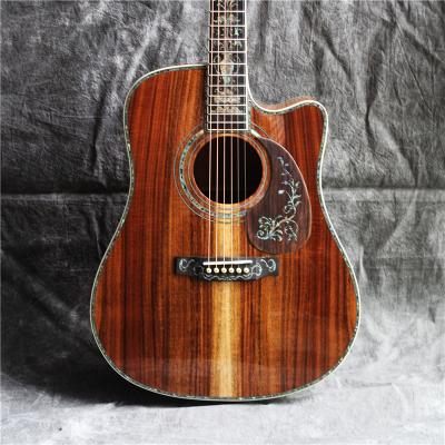 China Luxury solid koa solid wood 41 inch acoustic guitar, handmade solid wood guitar, for sale