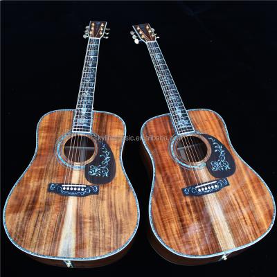 China Luxury solid koa solid wood 41 inch acoustic guitar, handmade solid wood guitar, for sale