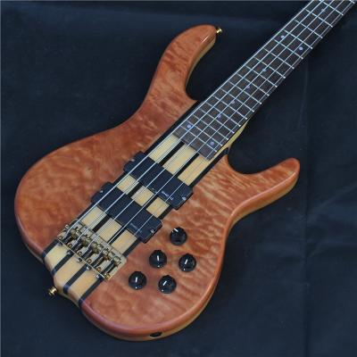 China Basswood 5 String High Grade Porcelain Made Electric Bass , Electric Bass Guitar for sale