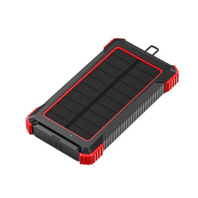 China Office Home Outdoor CE ROHS Certificated 10000mah Portable Outdoor USB Charger Solar Power Bank For Mobile Phone for sale