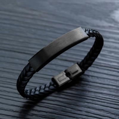 China Europe and America popular fashion jewelry casual/sports hot selling wholesale set braided men's stainless steel leather bracelet for sale