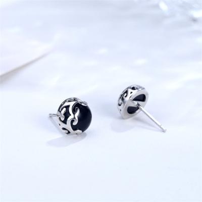 China Latest Christmas Gift TREND Women Fashion Jewelry Charm 925 Sterling Silver Cut Retro Ear Stud Earrings for sale