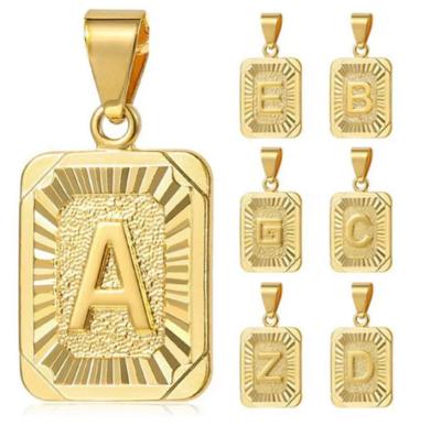 China FASHIONABLE 2022 Mens Womens Amazon Product Capital Letter Chain Silver Gold Plated Initial A-Z Letter Pendant Stainless Steel Necklace for sale