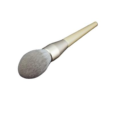 China Custom Logo Makeup Brush Luxurious Golden Large Single Kabuki Smudge Powder Brush Fluffy Powder Brush for sale