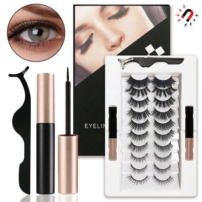 China Hot Selling Custom Logo Soft Natural 10 Different Pairs Styles Reusable Natural Magnetic Look 5D Eyelashes for sale