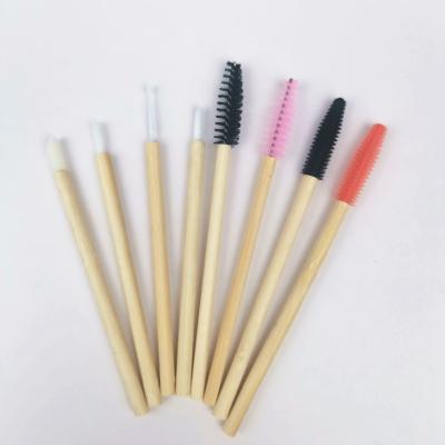 China Skin-Friendly Disposable Bamboo Wick Sweeps Bamboo Mascara Wand Makeup Brushes for sale