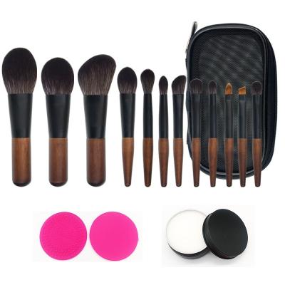 China Angular Quick Blush Gold Vegan Solid Cleanser 12pcs Soap 1pcs Cute Makeup Set Brush With Bag for sale