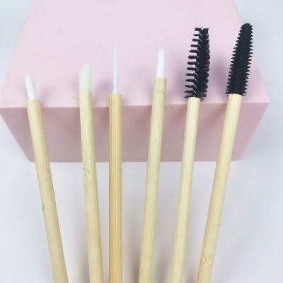 China Skin-friendly Disposable Eco-friendly Bamboo Handle Makeup Brushes For Micro Eyeliner Brush Eyelash Extension for sale