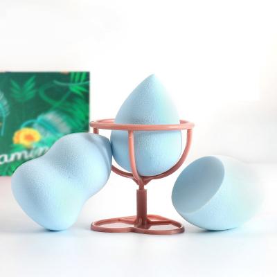 China Hot Sale Non-latex Super Soft Latex Beauty Powder Puff Free Makeup Sponge With Holder In Gift Packing Box for sale