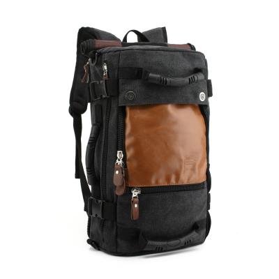 China 1.3kg Multifunctional Outdoor Travel Backpack 40L Black Canvas For Male for sale