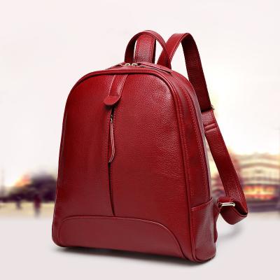 China Genuine Leather Stylish Backpacks For Women / Real Cowhide Womens Travel Backpack  for sale