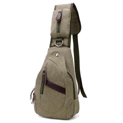 China Casual Canvas  Men'S Single Strap Backpack With Pocket On Shoulder Strap for sale