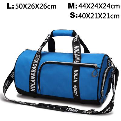 China Black / Blue Portable Women Leisure Travel Bag Waterproof Duffel With Shoes Storage for sale