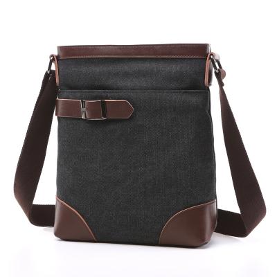 China Male Poly Cotton Cross Shoulder Bag Smooth Zipper OEM With Soft Canvas Fabric for sale