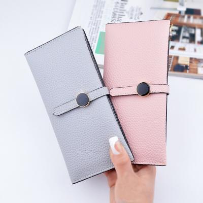 China Female Foldable Leather Clutch Wallet Large Capacity For Money Coin Card Holders for sale