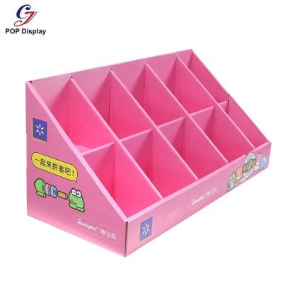 China Recycled Materials Custom Printed Presentation Boxes Cardboard Countertop Desktop Display Unit Back Paper Corrugated For Pen Stationery Bookstore for sale