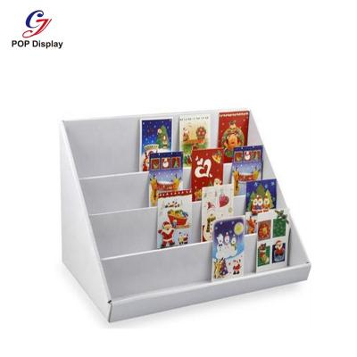 China Bookstore Customized Logo Retail Advertising Cardboard Countertop Display Paper Display Counter for Greeting Card at Bookstore for sale