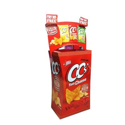 China Pop Up POS Corrugated Cardboard Bin Display Rack For Candy POP Advertising Display Cardboard Retail Bin Cardboard Paper Display Rack For Snacks Candy Cookie for sale