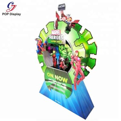 China Standee Cinema Advertising Cardboard Triangle Standee Show POP Display Stand Cardboard Cut Display Stands for sale