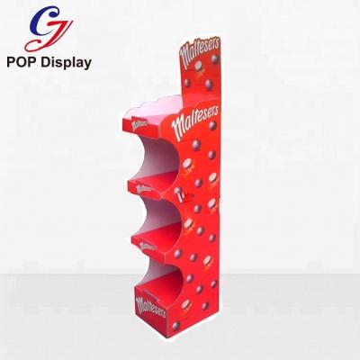 China Cheap Dinner Market Customs Cardboard Display Stand For Lotion Hanging On Wall Display Retail Associate Walmart Display For Snacks Candy Candy for sale