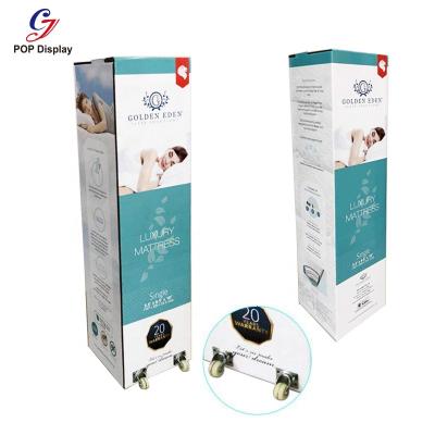 China Materials Customized Size Logo Printing Packaging Carton Boxes Recycled Cardboard Corrugated Moving Cardboard With Wheels For Mattress Bedding for sale