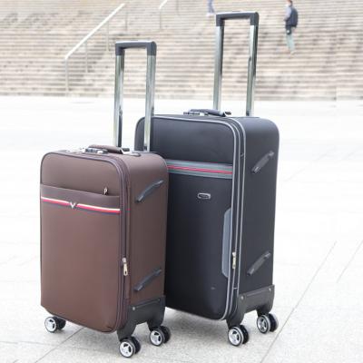 China Polyester Travel Luggage Bag 3 Pieces Suitcase Set Factory Luggage Trolley Set Colored Wholesale Spinner Lock Polyester Material for sale