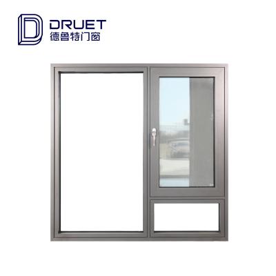 China Excellent Energy Efficient Triple Folding Tempered Glass Windows Aluminum Tilt And Turn Window Casement Window With Screen for sale