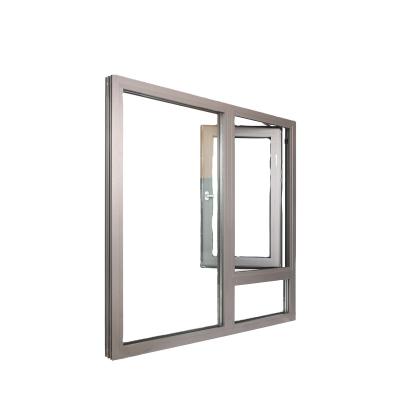 China DRUET 75 Swing Tilt And Turn Aluminum Window, Double Glazed Aluminum Sliding Window, White Frame Aluminum Folding Casement Window for sale