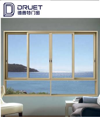 China Efficient Windproof High Folding Screen Design Double Glazed Sliding Windows For Exterior Aluminum French Home Office Windows for sale