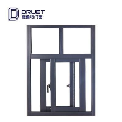 China High Quality Aluminum Sliding Window Folding Tempered Glass Window Panel Narrow Minimalism View Glass Sliding Double Screen Window for sale