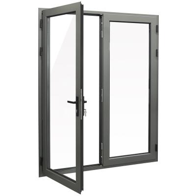 China Hot Vendor Style American Glass Windproof Double Aluminum French Doors for sale