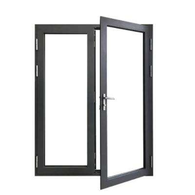 China Hot Selling American Standard Outdoor Patio Aluminum Commercial Hinged French Doors Windproof Entry Doors with Double Tempered Glass for sale