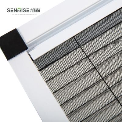 China Easy Install Trackless Sliding Door Pleated Mosquito Net Pleated Mesh Door Folding Mesh Retractable Screen for sale