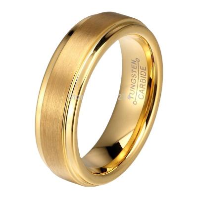 China CLASSIC Customized elongated hexagon ring yellow gold ring tungsten carbide hardware yellow gold rings in 18k saudi gold for sale