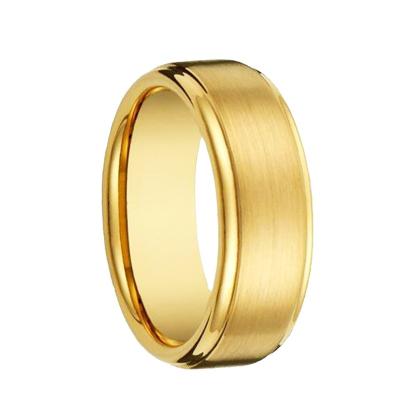 China CLASSIC 6mm 8mm matte polished women muslim gold ring design tungsten  carbide gold ring designs without stones for sale