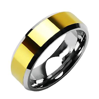 China CLASSIC Tungsten carbide gold wedding rings for women 18k gold 8mm high polished engagement gold ring for sale