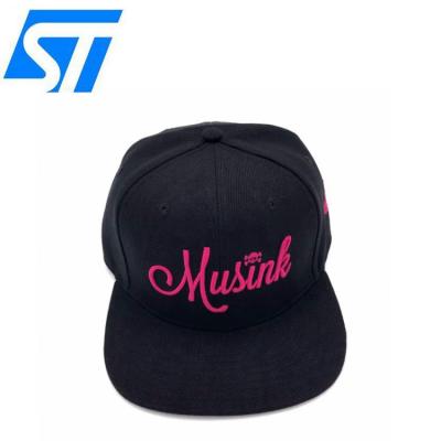 China Gold JOINT Custom Embroidery Fashion Flat Brim Panels Snapback Hat for sale